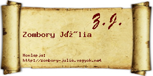 Zombory Júlia névjegykártya